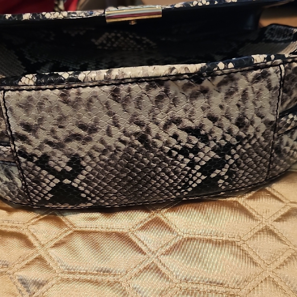 Brahmin Snake Print Women's Bag - Black and Gray - Picture 2 of 4